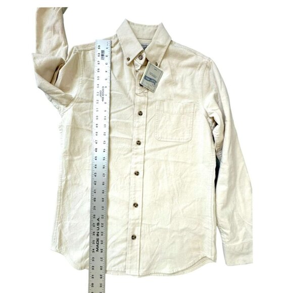 Schott Bros. Men's Cream Flannel Cotton Button-Down Long Sleeve Shirt Size S - Picture 10 of 10